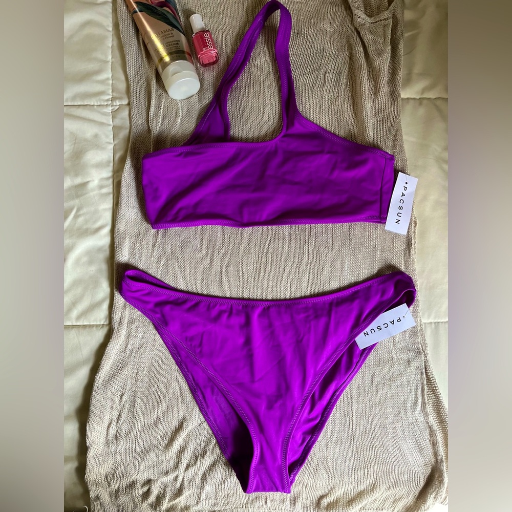 Pacsun, Kendal & Kylie purple bikini set.